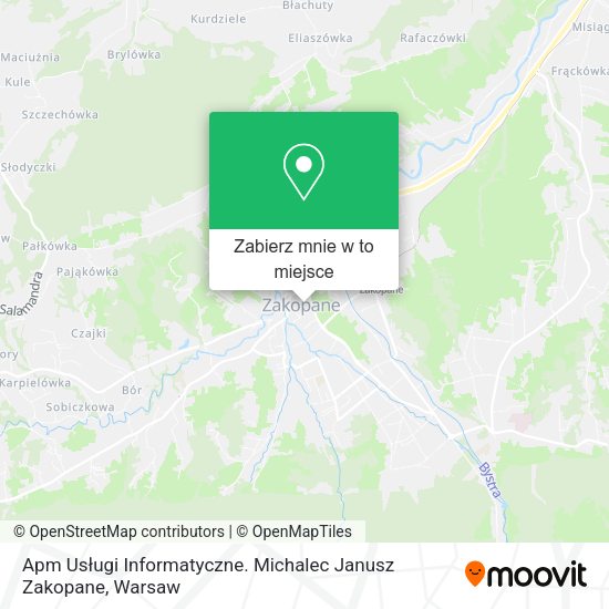 Mapa Apm Usługi Informatyczne. Michalec Janusz Zakopane