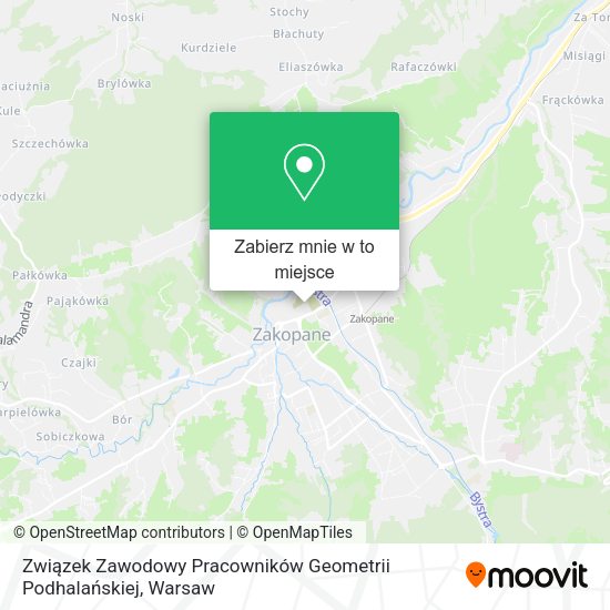 Mapa Związek Zawodowy Pracowników Geometrii Podhalańskiej