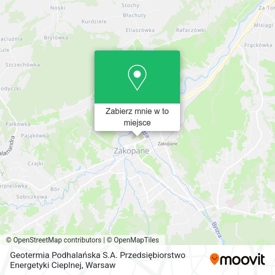 Mapa Geotermia Podhalańska S.A. Przedsiębiorstwo Energetyki Cieplnej