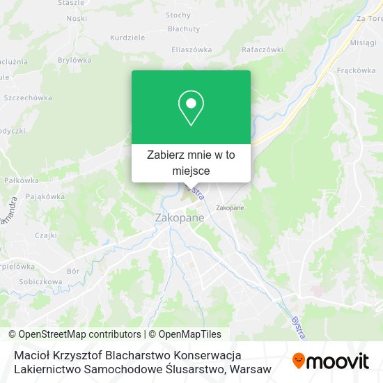 Mapa Macioł Krzysztof Blacharstwo Konserwacja Lakiernictwo Samochodowe Ślusarstwo