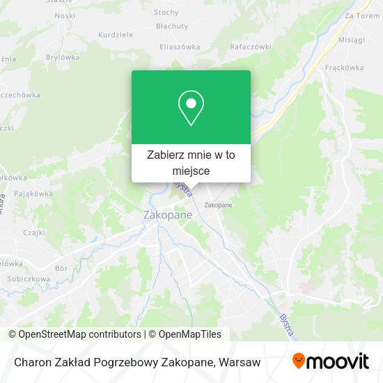 Mapa Charon Zakład Pogrzebowy Zakopane