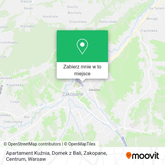 Mapa Apartament Kuźnia, Domek z Bali, Zakopane, Centrum