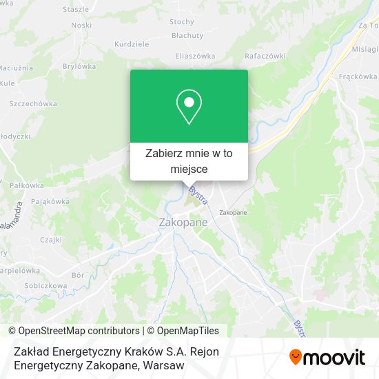 Mapa Zakład Energetyczny Kraków S.A. Rejon Energetyczny Zakopane