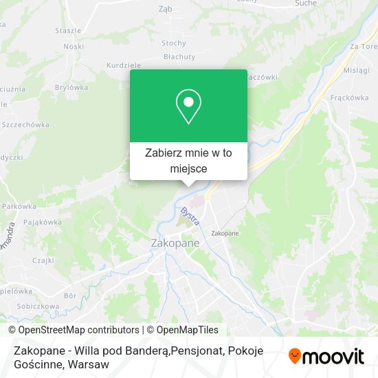 Mapa Zakopane - Willa pod Banderą,Pensjonat, Pokoje Gościnne