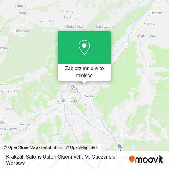 Mapa Krakżal. Salony Osłon Okiennych. M. Gaczyński