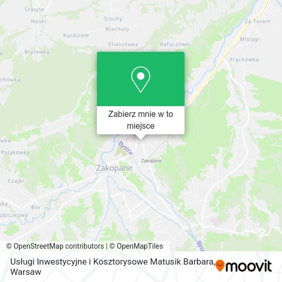 Mapa Usługi Inwestycyjne i Kosztorysowe Matusik Barbara