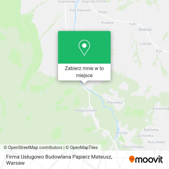 Mapa Firma Usługowo Budowlana Papierz Mateusz