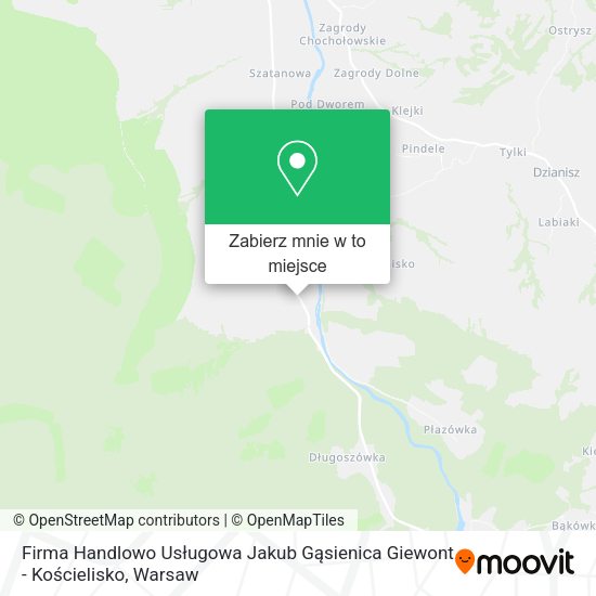 Mapa Firma Handlowo Usługowa Jakub Gąsienica Giewont - Kościelisko