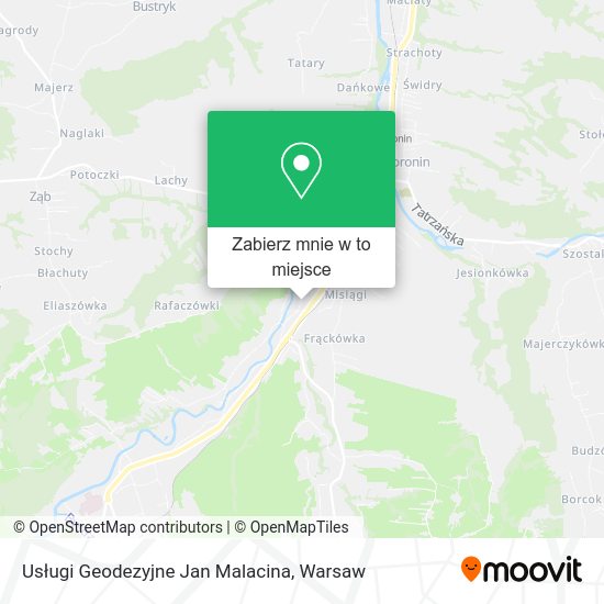 Mapa Usługi Geodezyjne Jan Malacina