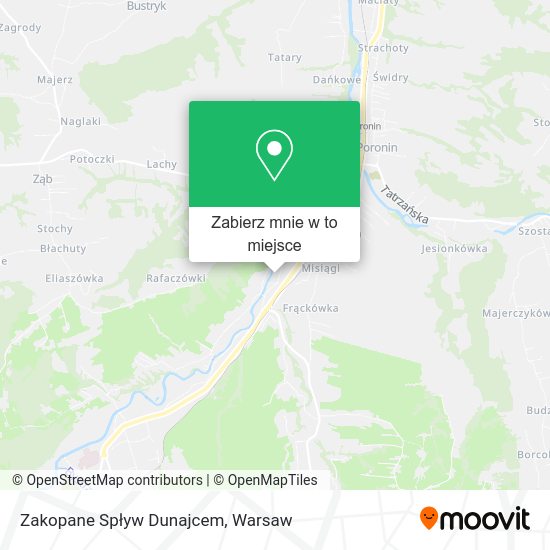 Mapa Zakopane Spływ Dunajcem