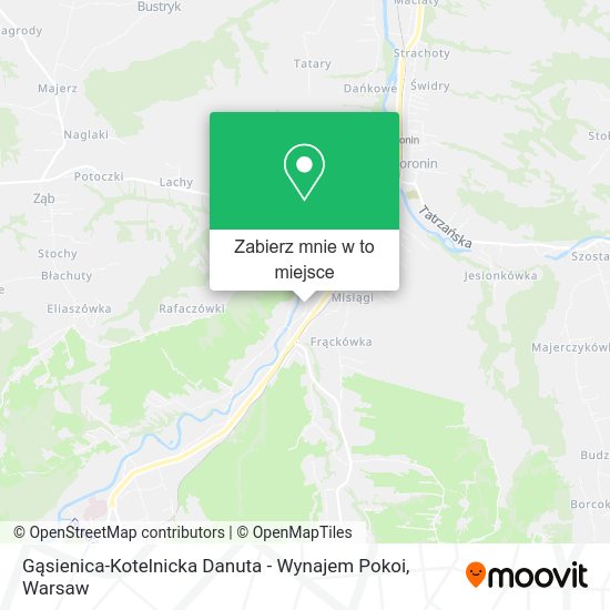 Mapa Gąsienica-Kotelnicka Danuta - Wynajem Pokoi