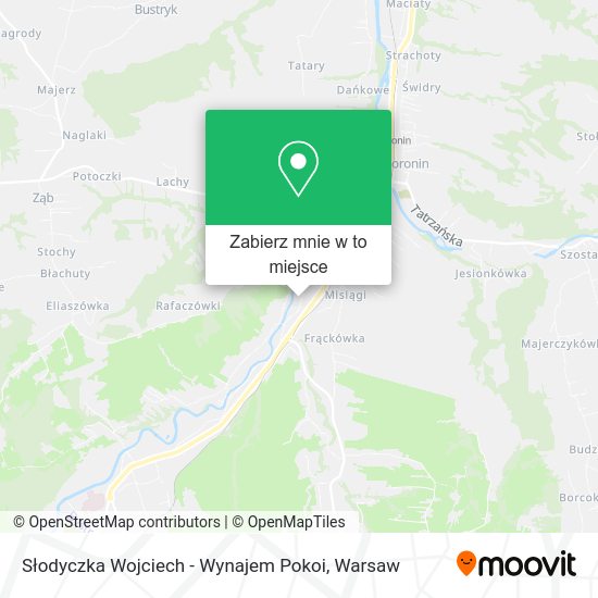 Mapa Słodyczka Wojciech - Wynajem Pokoi