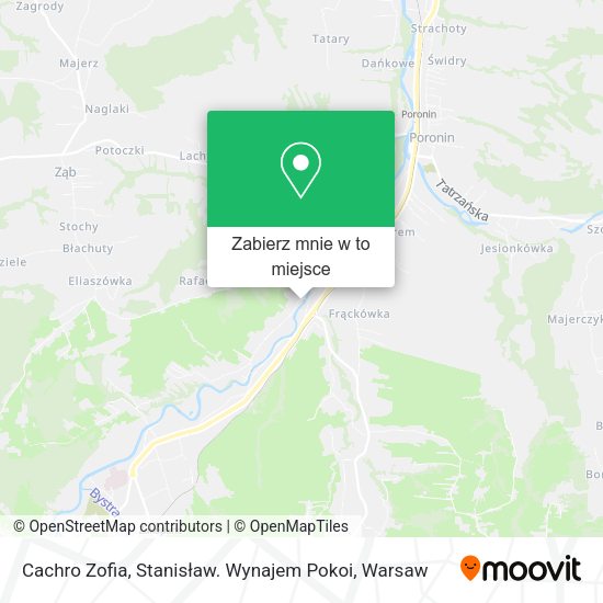 Mapa Cachro Zofia, Stanisław. Wynajem Pokoi