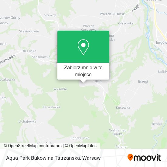 Mapa Aqua Park Bukowina Tatrzanska