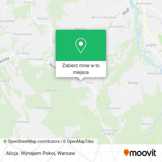 Mapa Alicja. Wynajem Pokoi