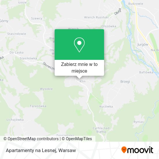 Mapa Apartamenty na Lesnej