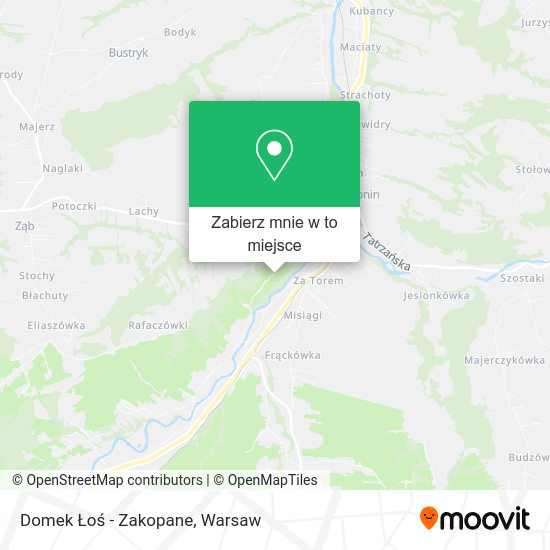 Mapa Domek Łoś - Zakopane