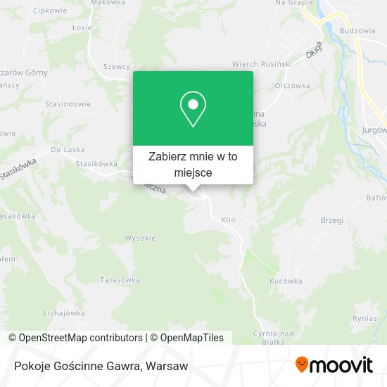 Mapa Pokoje Gościnne Gawra