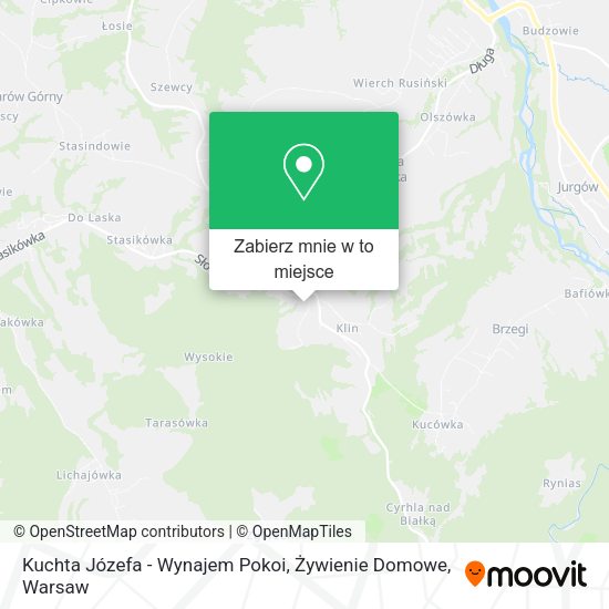 Mapa Kuchta Józefa - Wynajem Pokoi, Żywienie Domowe