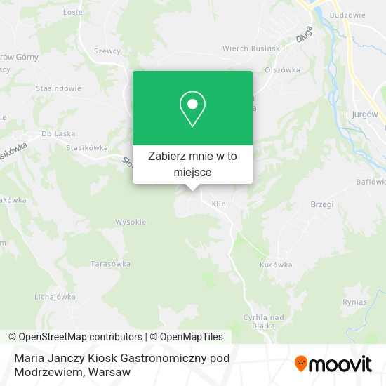 Mapa Maria Janczy Kiosk Gastronomiczny pod Modrzewiem