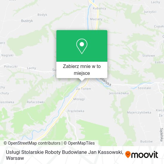 Mapa Usługi Stolarskie Roboty Budowlane Jan Kassowski