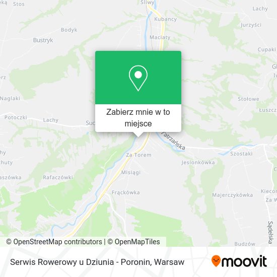 Mapa Serwis Rowerowy u Dziunia - Poronin