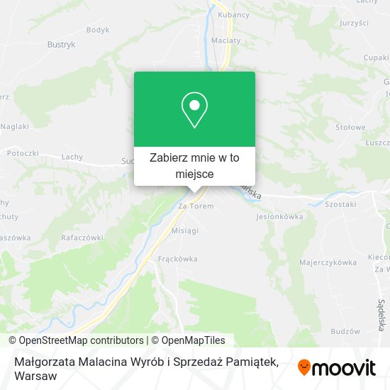 Mapa Małgorzata Malacina Wyrób i Sprzedaż Pamiątek