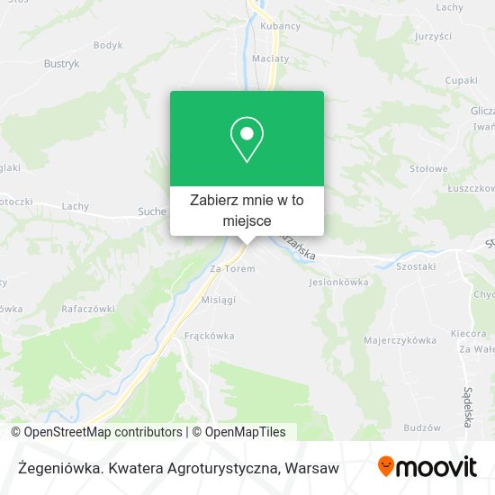 Mapa Żegeniówka. Kwatera Agroturystyczna