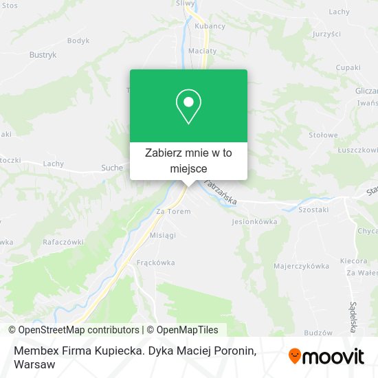 Mapa Membex Firma Kupiecka. Dyka Maciej Poronin