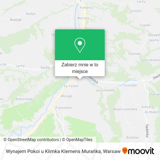 Mapa Wynajem Pokoi u Klimka Klemens Murańka