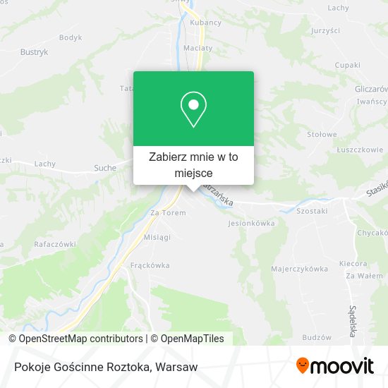 Mapa Pokoje Gościnne Roztoka