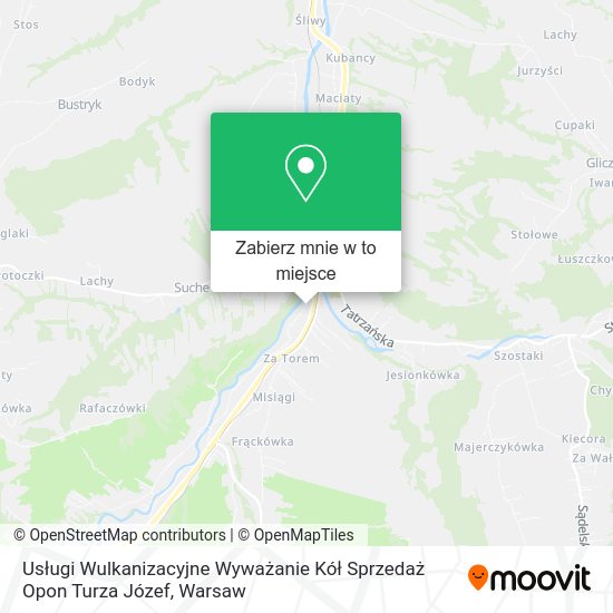 Mapa Usługi Wulkanizacyjne Wyważanie Kół Sprzedaż Opon Turza Józef