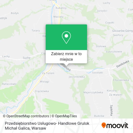 Mapa Przedsiębiorstwo Usługowo- Handlowe Grulok Michał Galica