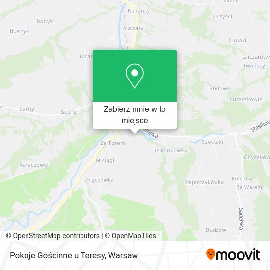 Mapa Pokoje Gościnne u Teresy