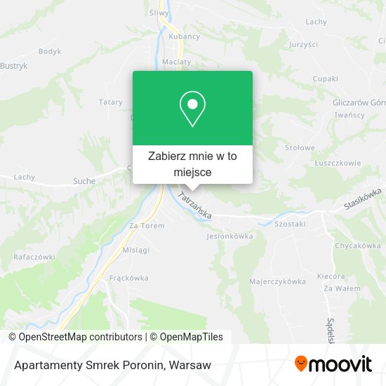 Mapa Apartamenty Smrek Poronin