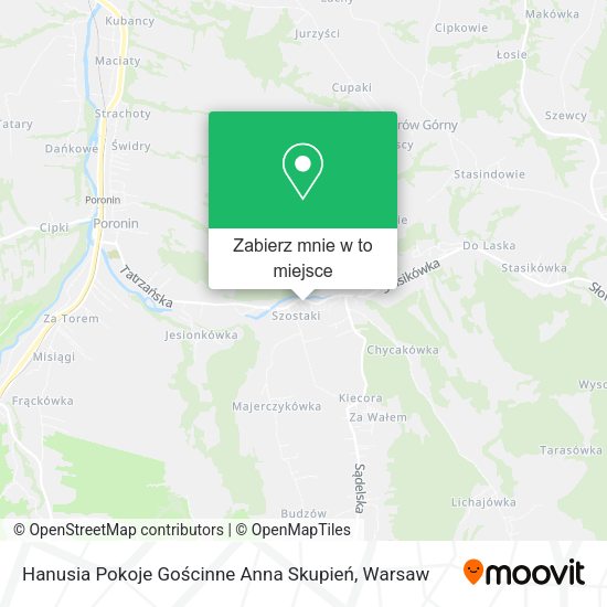 Mapa Hanusia Pokoje Gościnne Anna Skupień