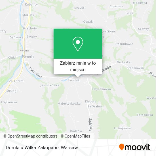 Mapa Domki u Wilka Zakopane