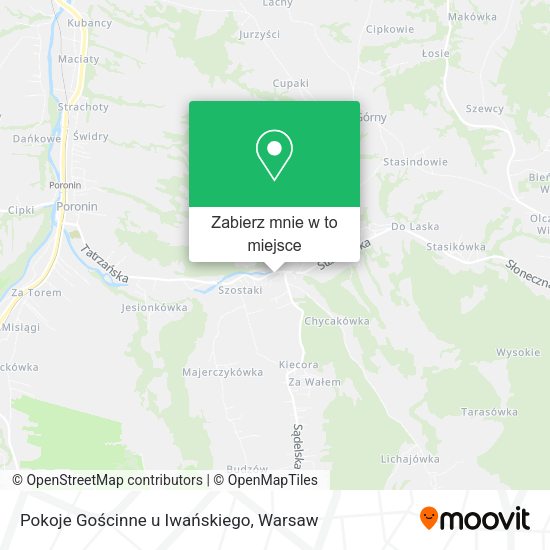 Mapa Pokoje Gościnne u Iwańskiego