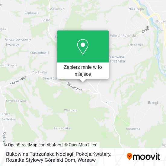 Mapa Bukowina Tatrzańska Noclegi, Pokoje,Kwatery, Rozetka Stylowy Góralski Dom