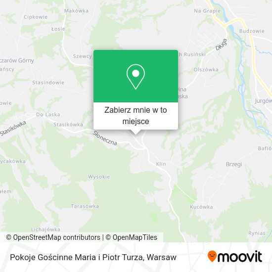 Mapa Pokoje Gościnne Maria i Piotr Turza