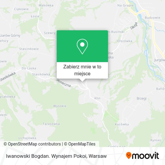 Mapa Iwanowski Bogdan. Wynajem Pokoi