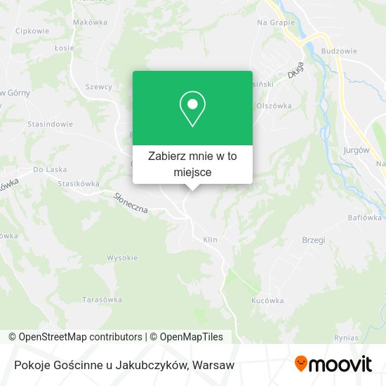 Mapa Pokoje Gościnne u Jakubczyków