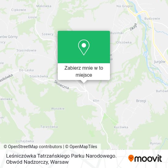 Mapa Leśniczówka Tatrzańskiego Parku Narodowego. Obwód Nadzorczy