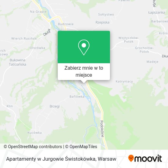 Mapa Apartamenty w Jurgowie Świstokówka