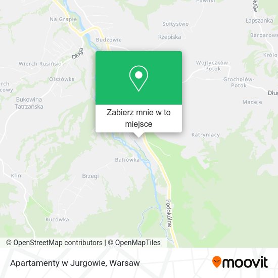 Mapa Apartamenty w Jurgowie