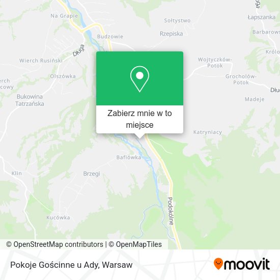 Mapa Pokoje Gościnne u Ady