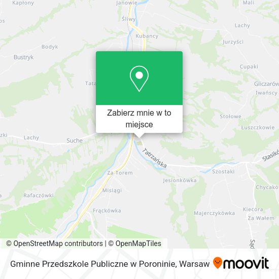 Mapa Gminne Przedszkole Publiczne w Poroninie