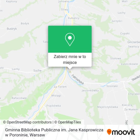 Mapa Gminna Biblioteka Publiczna im. Jana Kasprowicza w Poroninie