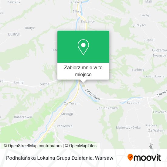 Mapa Podhalańska Lokalna Grupa Działania