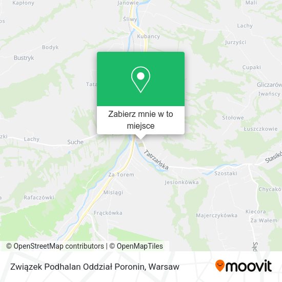 Mapa Związek Podhalan Oddział Poronin